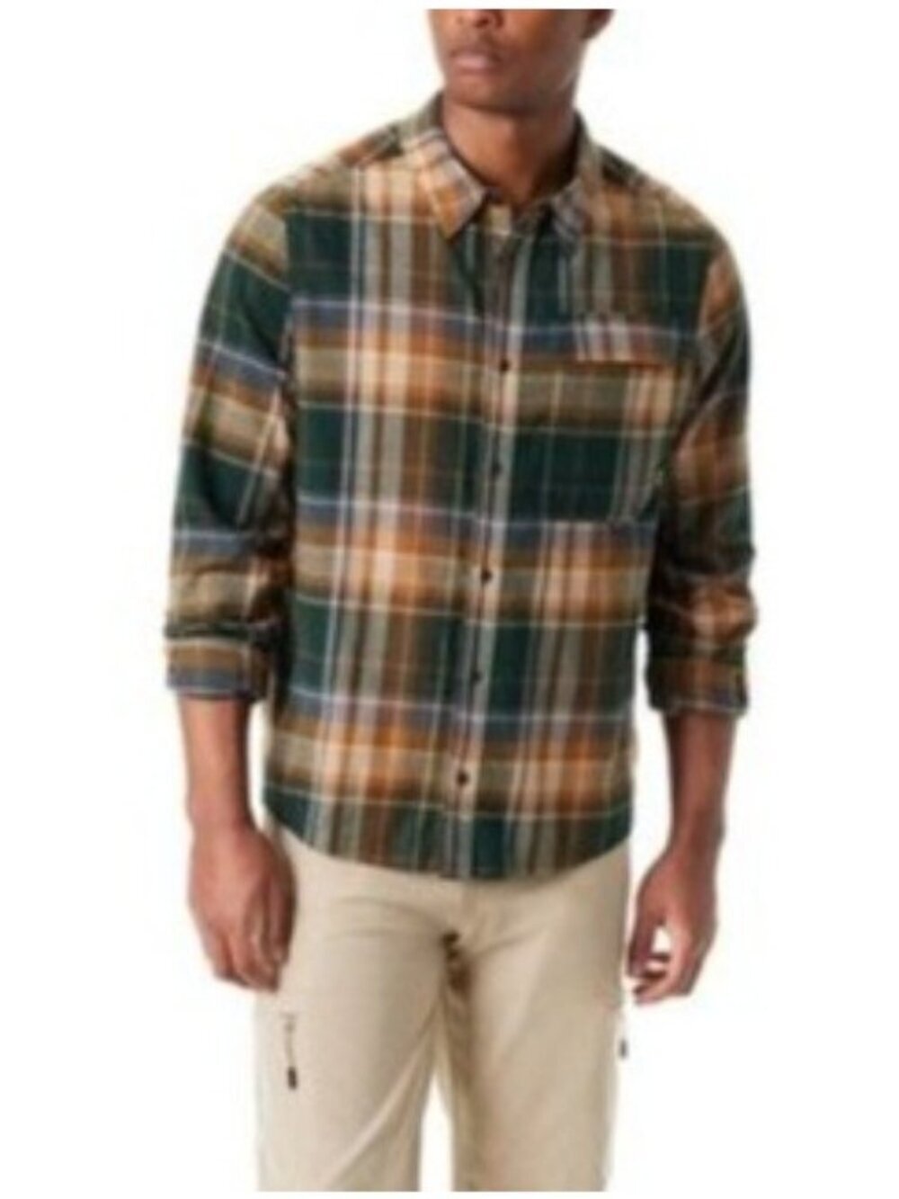 NWT Bass Outdoor Men's XL Stretch Flannel Plaid Button up Shirt Outdoor J2038
